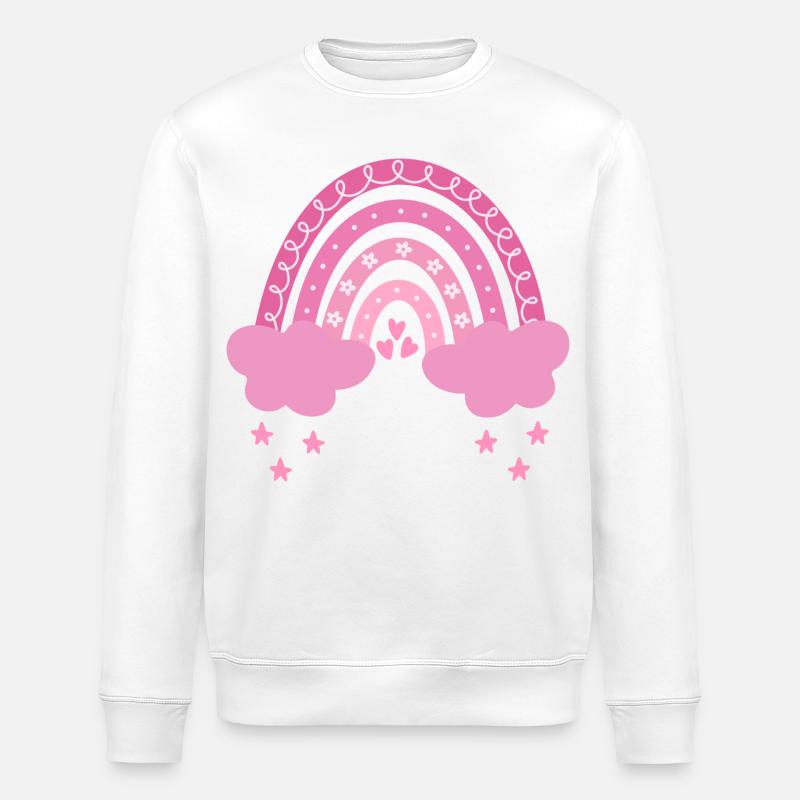 Boho Rainbow - Stanley/Stella ROLLER Unisex Organic Sweatshirt - white