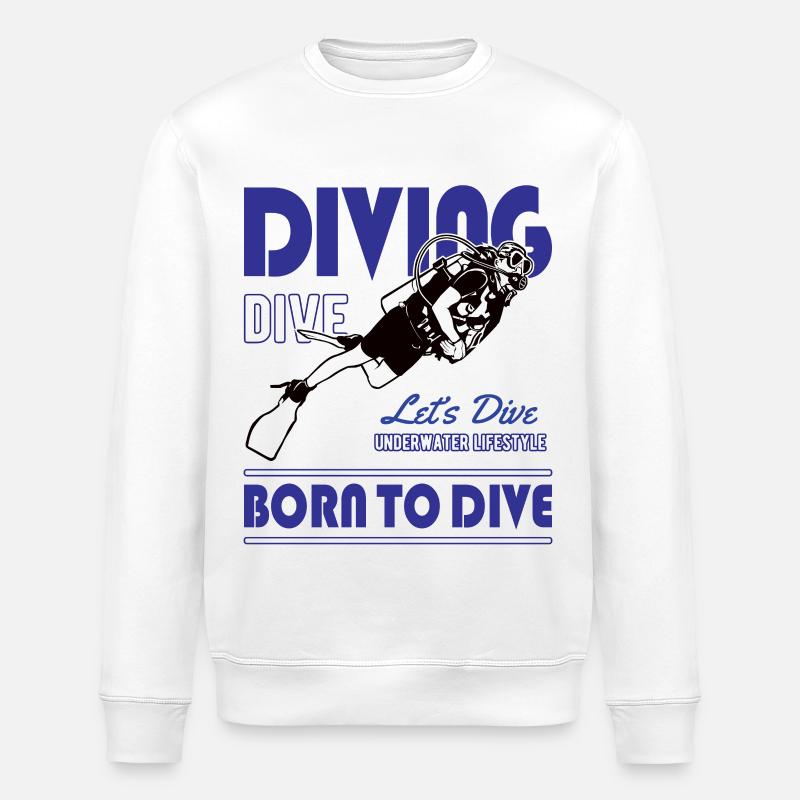 Plongée Plongée Plongeuse Plongeuse Underwater - Sweat bio ROLLER Stanley/Stella Unisexe - blanc