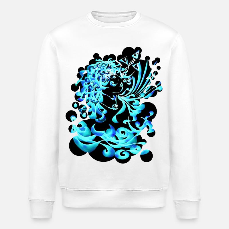 Aquarius Element Wasser cutout - Stanley/Stella Unisex Bio-Sweatshirt ROLLER - Weiß