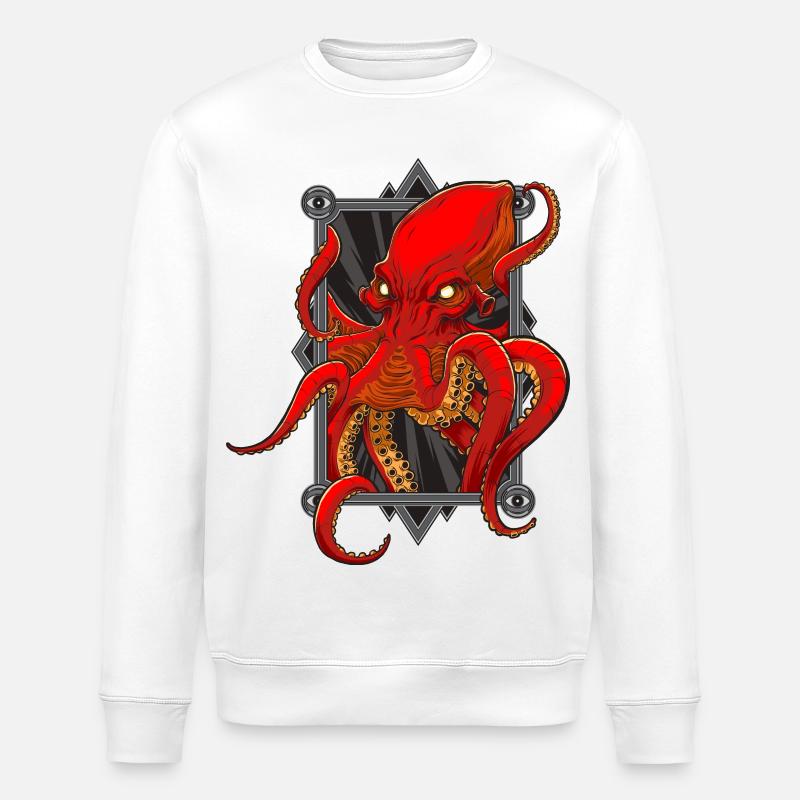 Pieuvres - Sweat bio ROLLER Stanley/Stella Unisexe - blanc