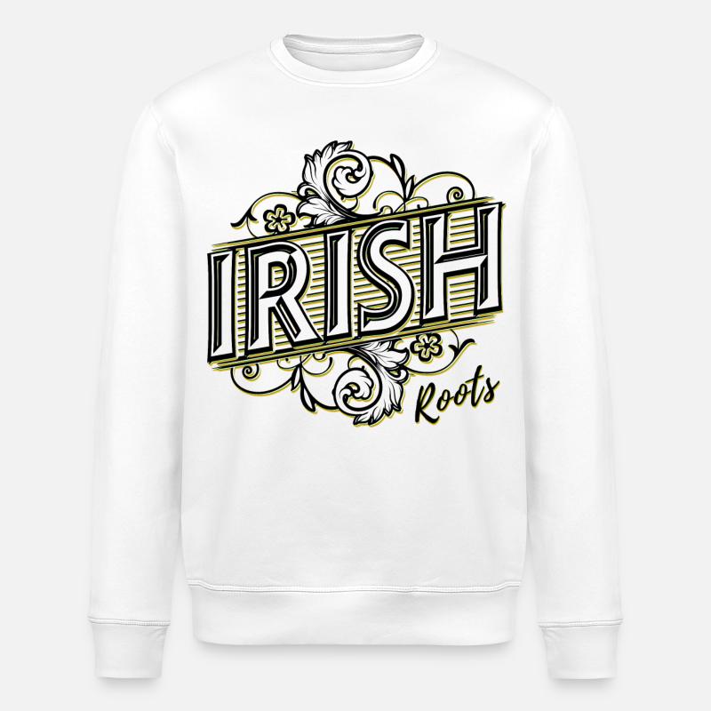 Irish Roots - Ireland - Irlande - Shamrock - Sweat bio ROLLER Stanley/Stella Unisexe - blanc