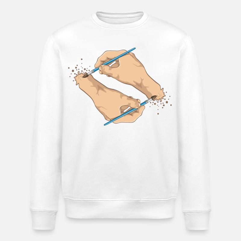 Mains et pinceaux - Sweat bio ROLLER Stanley/Stella Unisexe - blanc