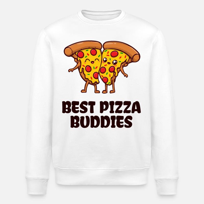 Pizza Buddy Meilleur Déclaration des Amis - Sweat bio ROLLER Stanley/Stella Unisexe - blanc