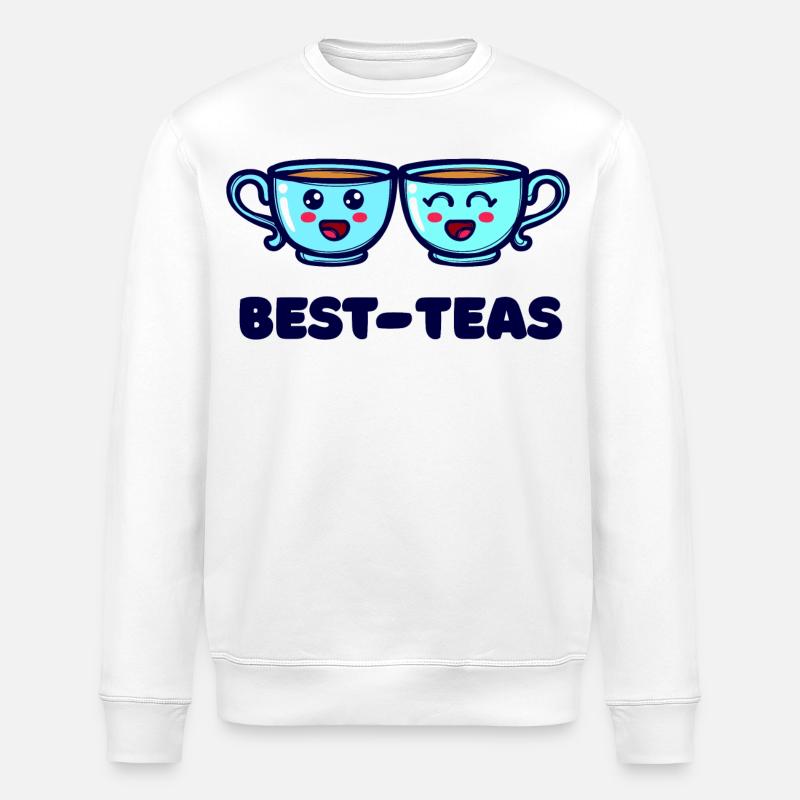 Beste Freunde Tee Tasse Saying - Stanley/Stella Unisex Bio-Sweatshirt ROLLER - Weiß