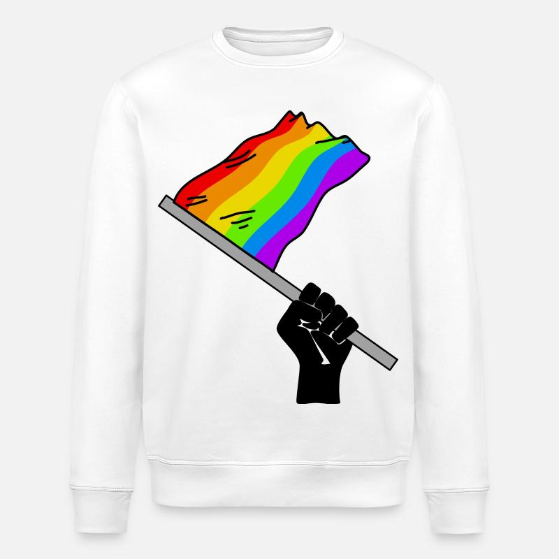 Pride month arc-en-ciel drapeau Faust - Sweat bio ROLLER Stanley/Stella Unisexe - blanc
