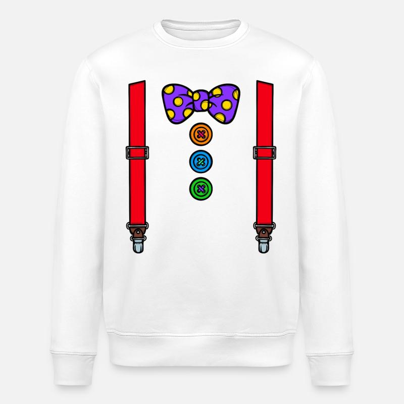 Kostüm Clown Karneval Fasching - Stanley/Stella Unisex Bio-Sweatshirt ROLLER - Weiß
