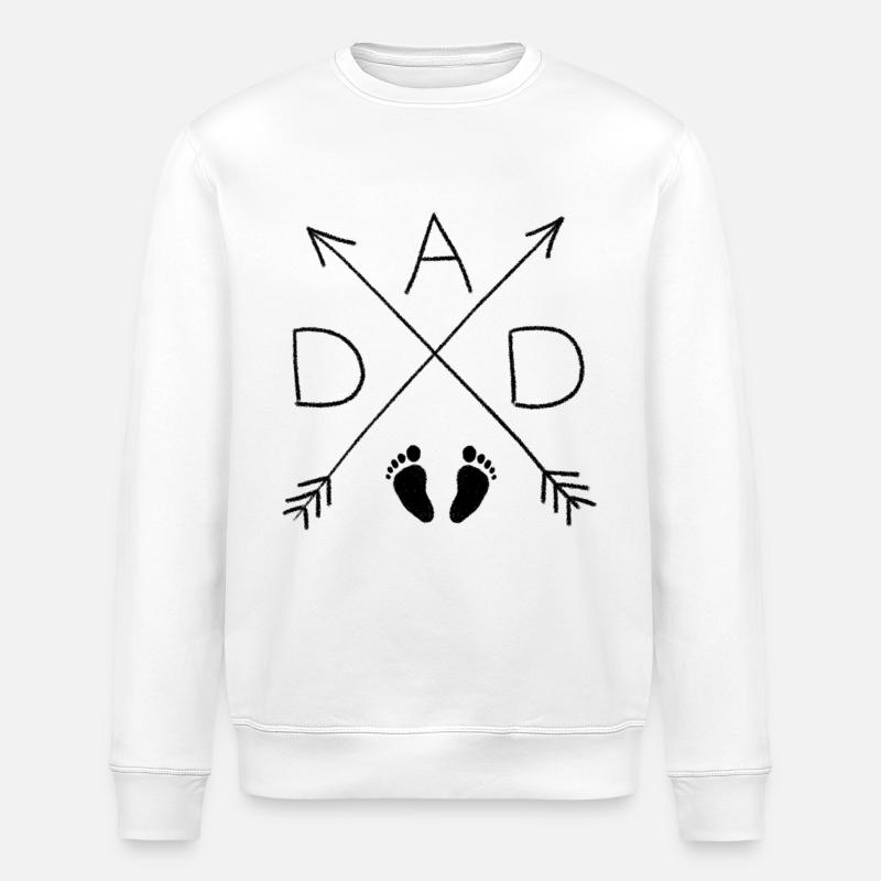 Dad Papa Vater Babyfüße - Stanley/Stella Unisex Bio-Sweatshirt ROLLER - Weiß