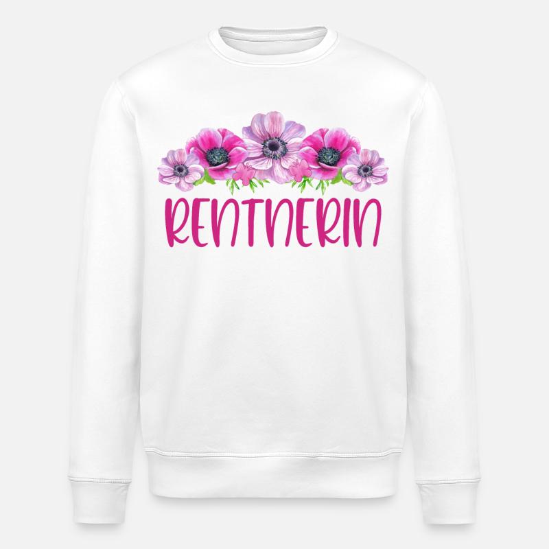 Rentnerin Blumen - Stanley/Stella Unisex Bio-Sweatshirt ROLLER - Weiß