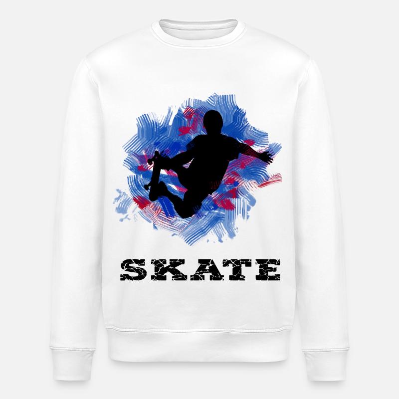 Skateboard - Stanley/Stella Unisex Bio-Sweatshirt ROLLER - Weiß