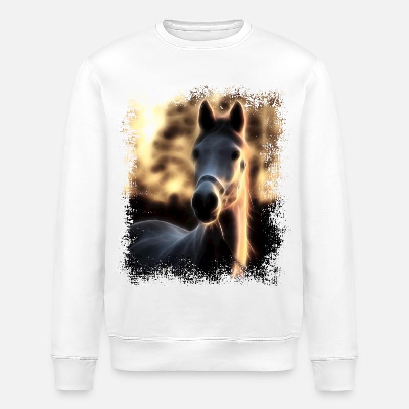 Pferd Goldener Schimmel - Stanley/Stella Unisex Bio-Sweatshirt ROLLER - Weiß