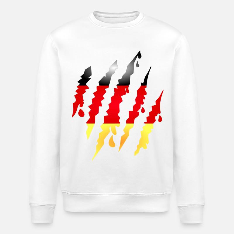 Claw scratches with Germany flag - Stanley/Stella ROLLER Unisex Organic Sweatshirt - white