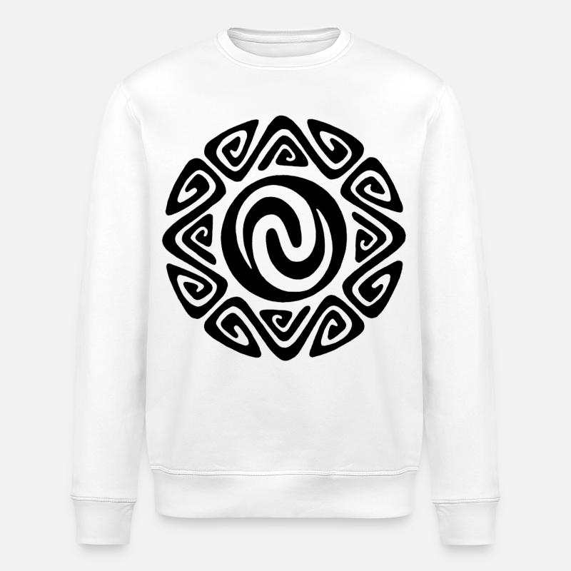 Polynesisches Schwarzes Tribal-Symbol - Stanley/Stella Unisex Bio-Sweatshirt ROLLER - Weiß