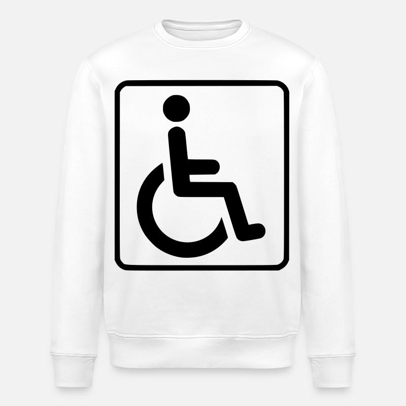 Rollstuhlsymbol für Behinderte # - Stanley/Stella Unisex Bio-Sweatshirt ROLLER - Weiß