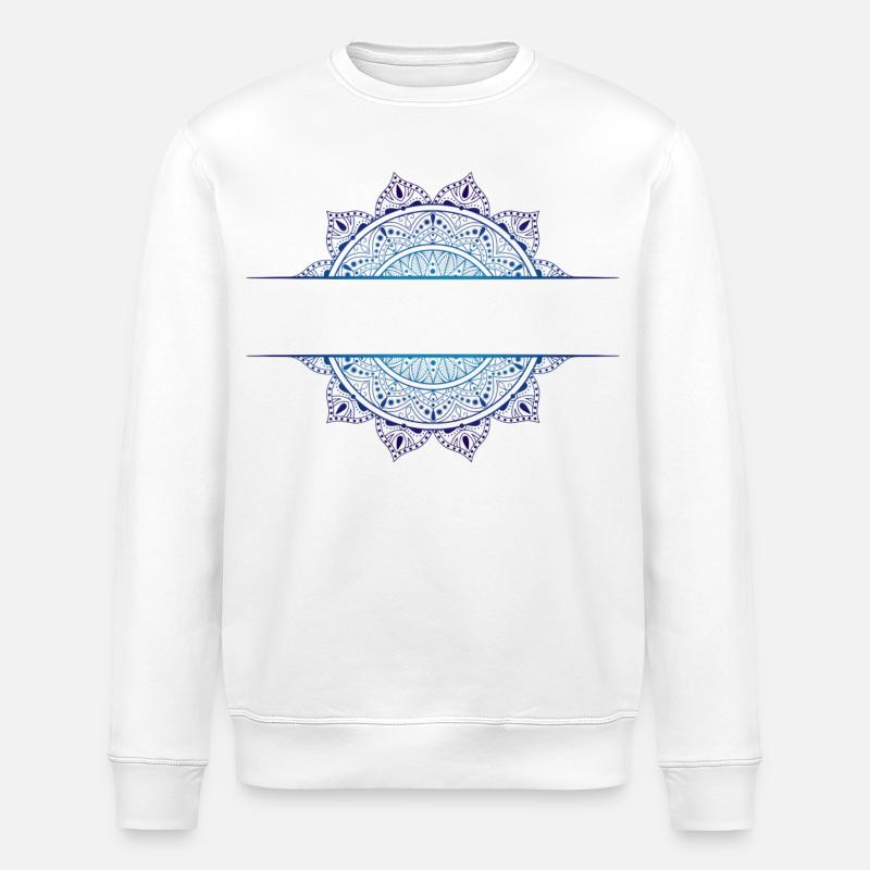 Mandala Cyan Magenta - Stanley/Stella Unisex Bio-Sweatshirt ROLLER - Weiß