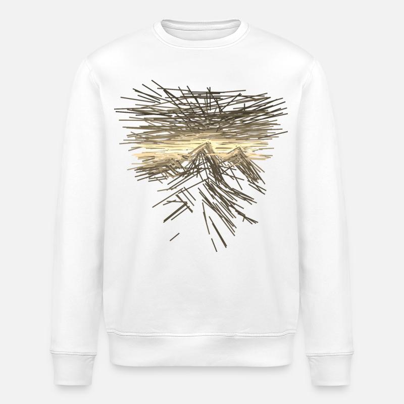 Berg abstrakt - Stanley/Stella Unisex Bio-Sweatshirt ROLLER - Weiß