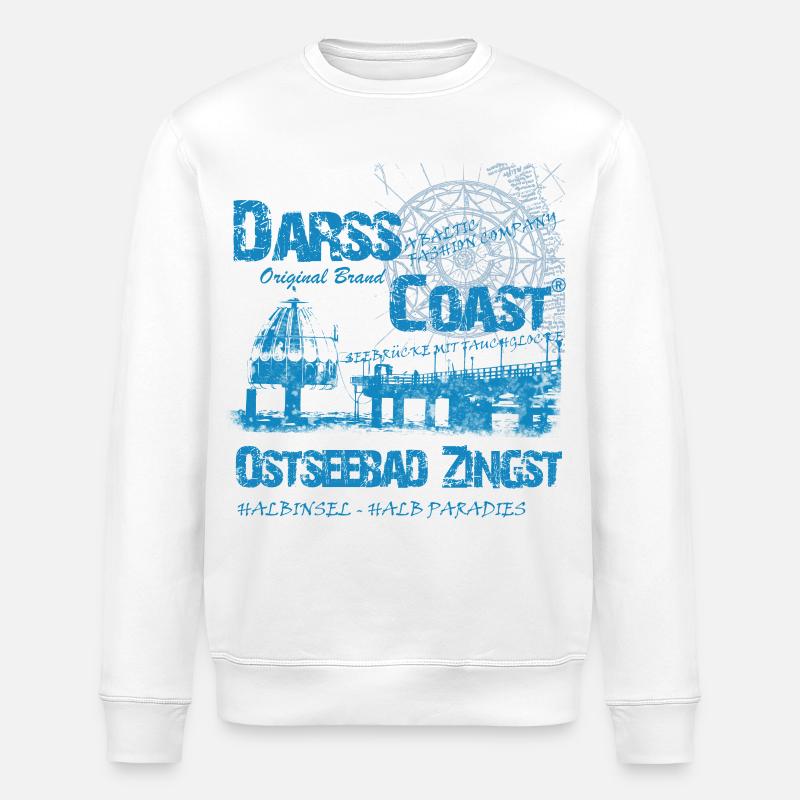 DarssCoast - Ostseebad Zingst - Stanley/Stella Unisex Bio-Sweatshirt ROLLER - Weiß