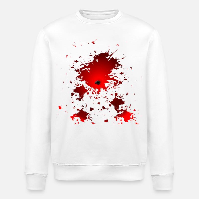 HALLOWEEN KOSTÜM EINSCHLUSSLOCH BLUT - Stanley/Stella Unisex Bio-Sweatshirt ROLLER - Weiß