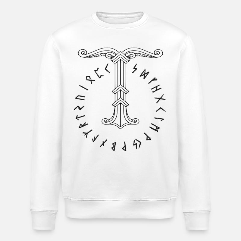 Irminsul Wikinger-Symbol - Stanley/Stella Unisex Bio-Sweatshirt ROLLER - Weiß