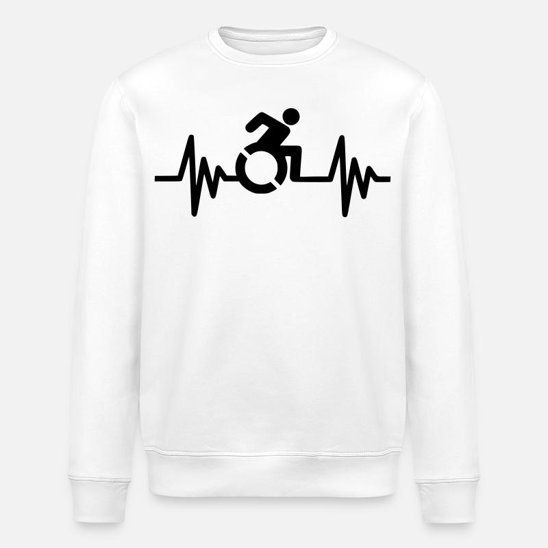 Bild Rollstuhlsymbol mit Herzfrequenz * - Stanley/Stella Unisex Bio-Sweatshirt ROLLER - Weiß
