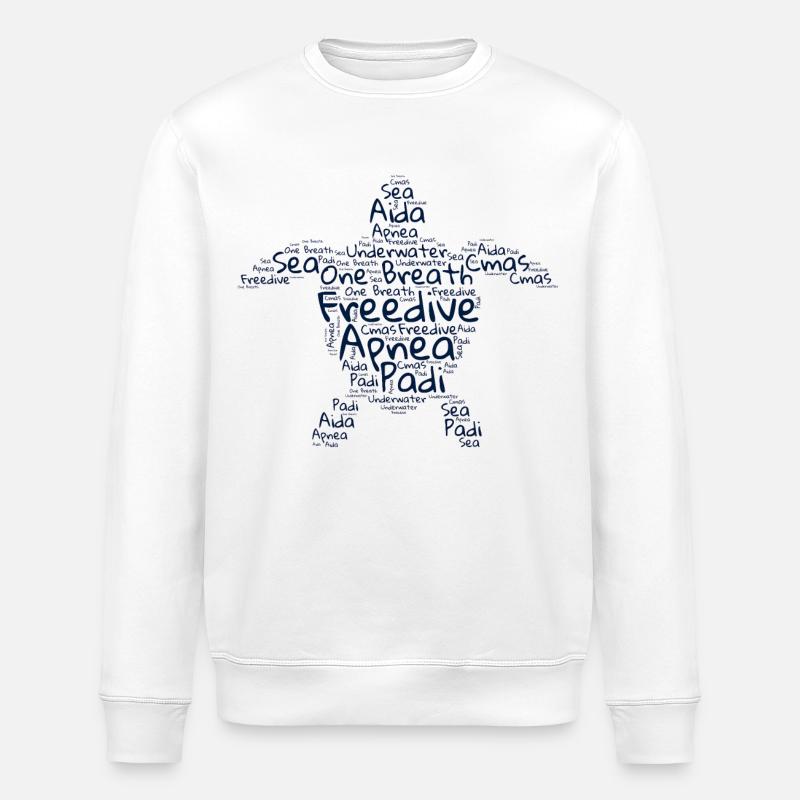 Freischwinbe - Wortwolkenschildkröte - Stanley/Stella Unisex Bio-Sweatshirt ROLLER - Weiß