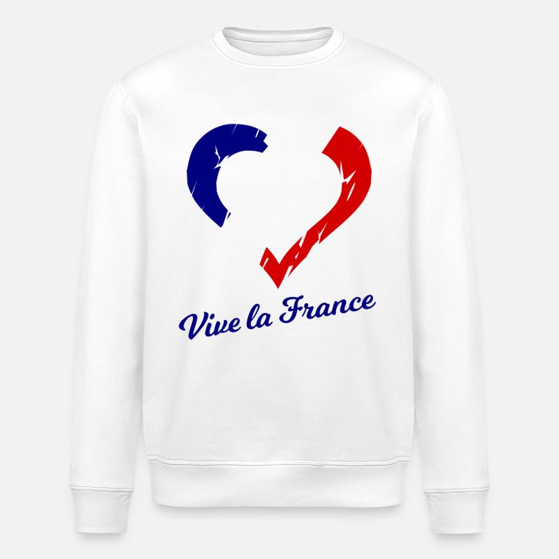 Es lebe Frankreich - Stanley/Stella Unisex Bio-Sweatshirt ROLLER - Weiß