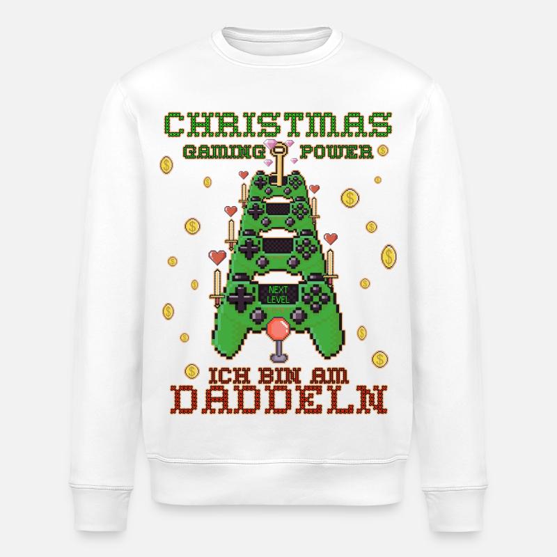 Weihnachten Gaming - Stanley/Stella Unisex Bio-Sweatshirt ROLLER - Weiß