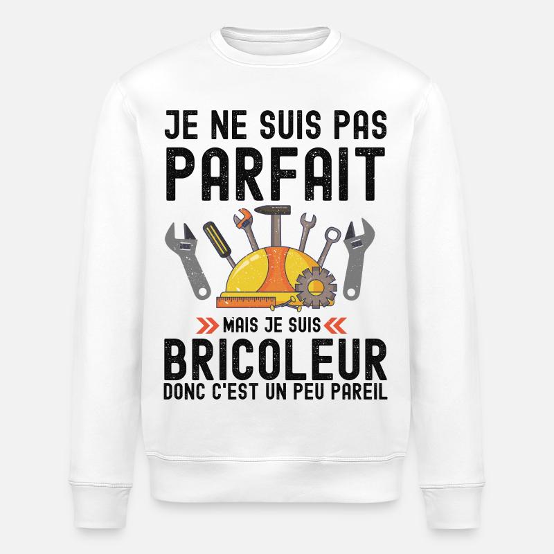 Humour Bricoleur Autodérision - Sweat bio ROLLER Stanley/Stella Unisexe - blanc