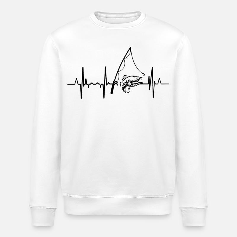 Ligne de cœur de pêche - Sweat bio ROLLER Stanley/Stella Unisexe - blanc