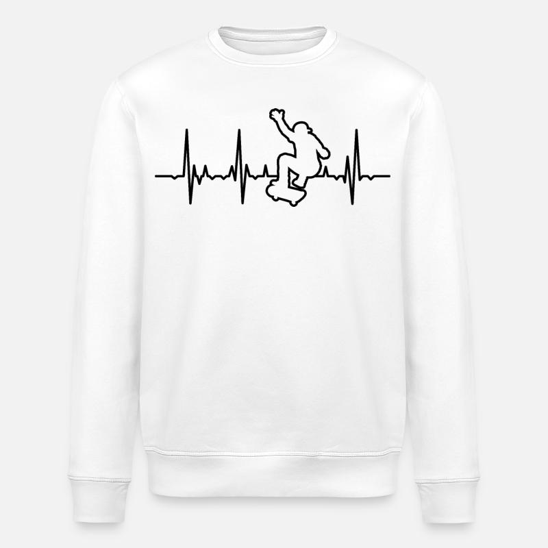 Skateboard Heartbeat - Sweat bio ROLLER Stanley/Stella Unisexe - blanc