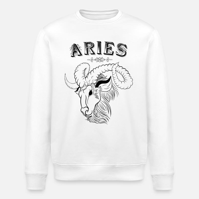 Aries Sternzeichen Widder - Stanley/Stella Unisex Bio-Sweatshirt ROLLER - Weiß