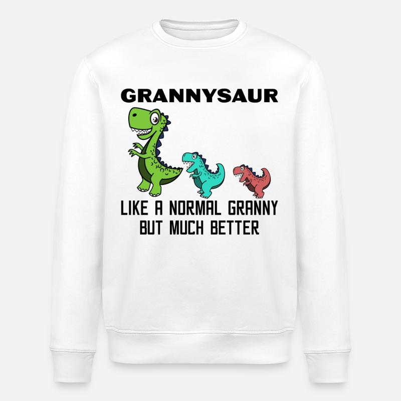 Lustig Großmutter Oma Dinosaurier Statement - Stanley/Stella Unisex Bio-Sweatshirt ROLLER - Weiß