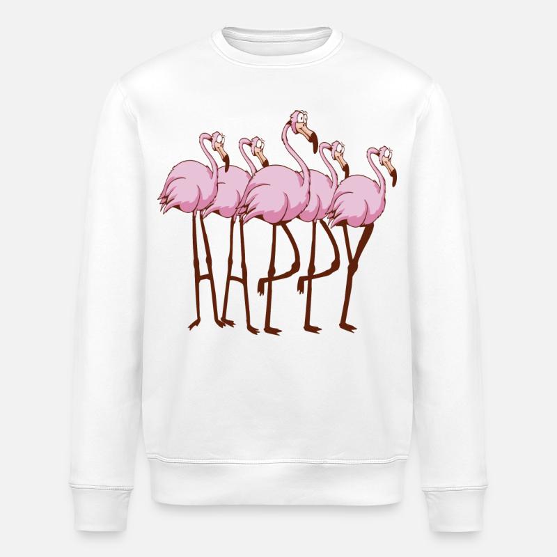 Flamingos - Stanley/Stella Unisex Bio-Sweatshirt ROLLER - Weiß