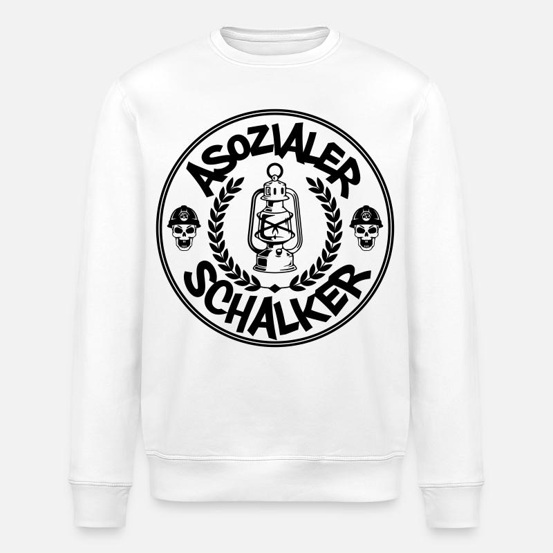 Asozialer Schalker | Farben änderbar - Stanley/Stella Unisex Bio-Sweatshirt ROLLER - Weiß