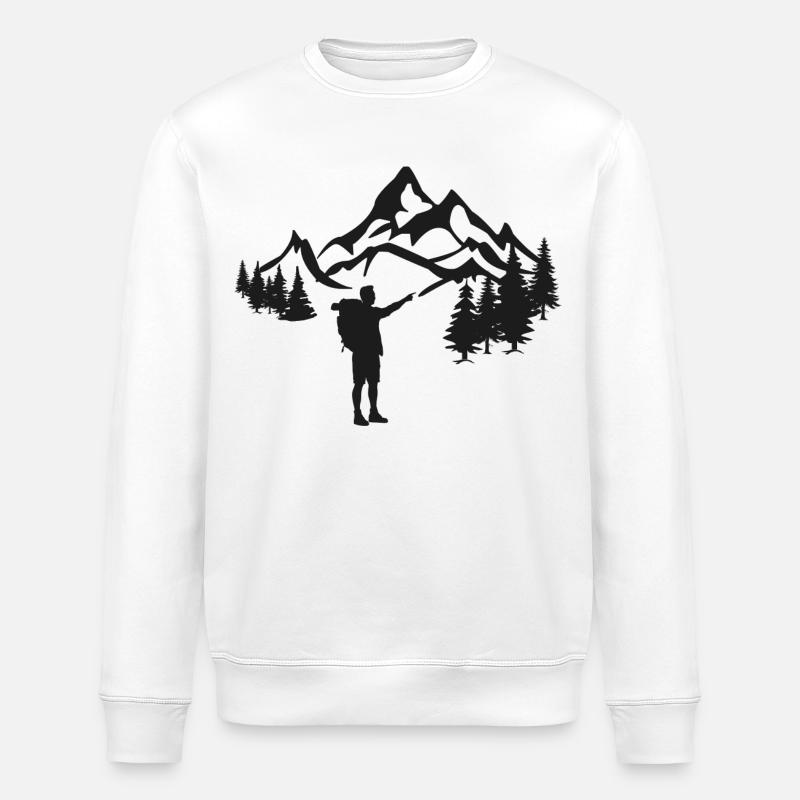 Wanderer in den Bergen - Stanley/Stella Unisex Bio-Sweatshirt ROLLER - Weiß