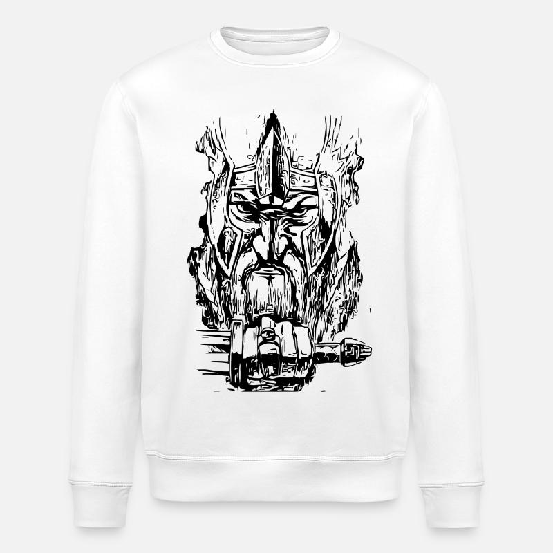 Wikinger Krieger Kopf - Stanley/Stella Unisex Bio-Sweatshirt ROLLER - Weiß