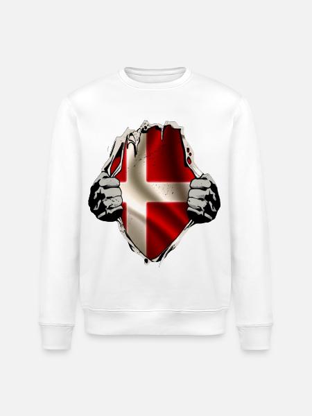 Denmark under the shirt - Stanley/Stella ROLLER Unisex Organic Sweatshirt - white