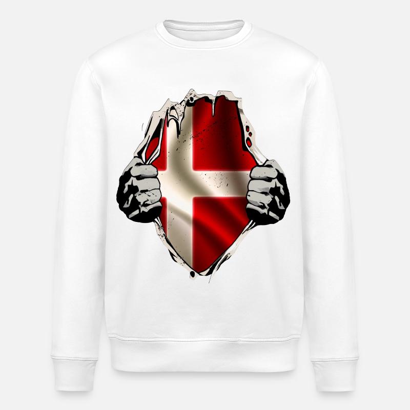 Le Danemark sous la chemise - Sweat bio ROLLER Stanley/Stella Unisexe - blanc