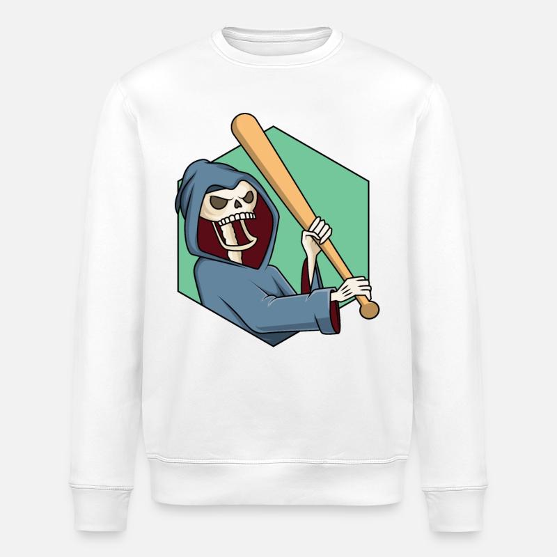 Sensenmann mit Baseballschläger - Stanley/Stella Unisex Bio-Sweatshirt ROLLER - Weiß