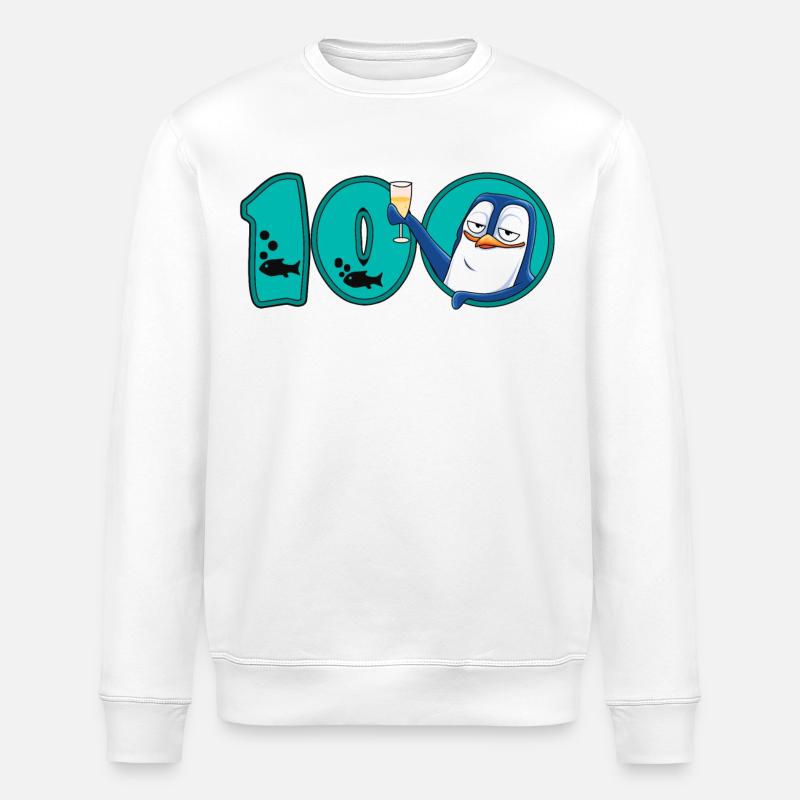 Pingouin du 100e anniversaire - Sweat bio ROLLER Stanley/Stella Unisexe - blanc