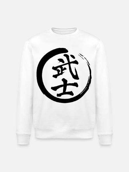 Kanji japonais noir pour le mot guerrier - Sweat bio ROLLER Stanley/Stella Unisexe - blanc