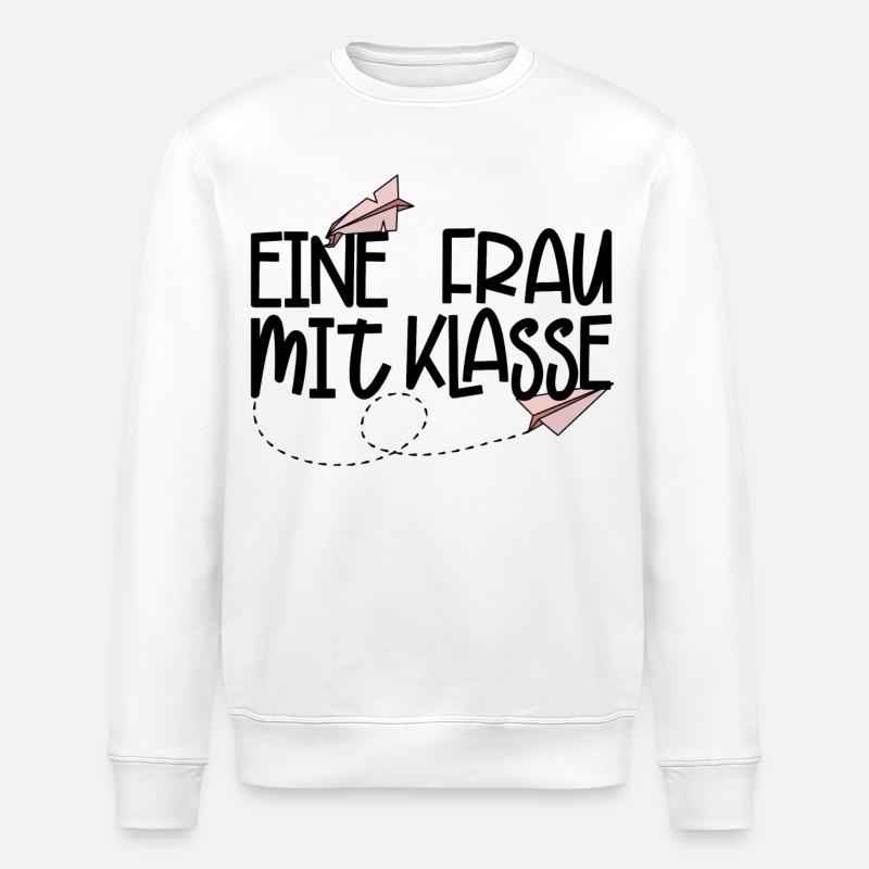 Eine Frau mit Klasse (schwarz) - Stanley/Stella Unisex Bio-Sweatshirt ROLLER - Weiß