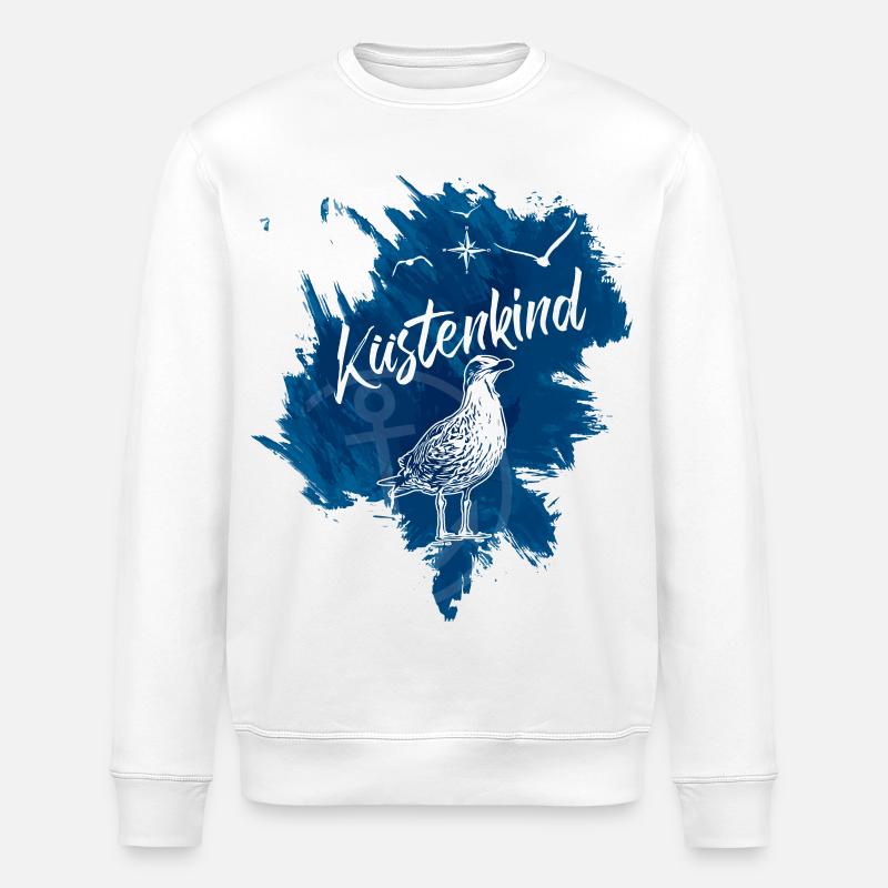 Küstenkind Möwen - Stanley/Stella Unisex Bio-Sweatshirt ROLLER - Weiß