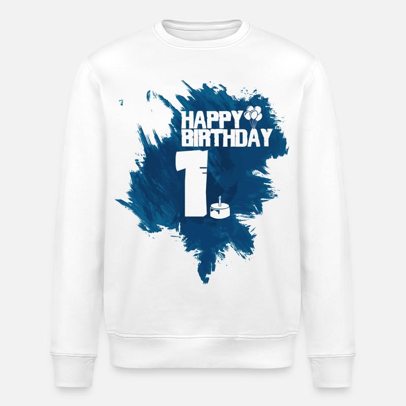 Joyeux anniversaire - 1 an - Sweat bio ROLLER Stanley/Stella Unisexe - blanc