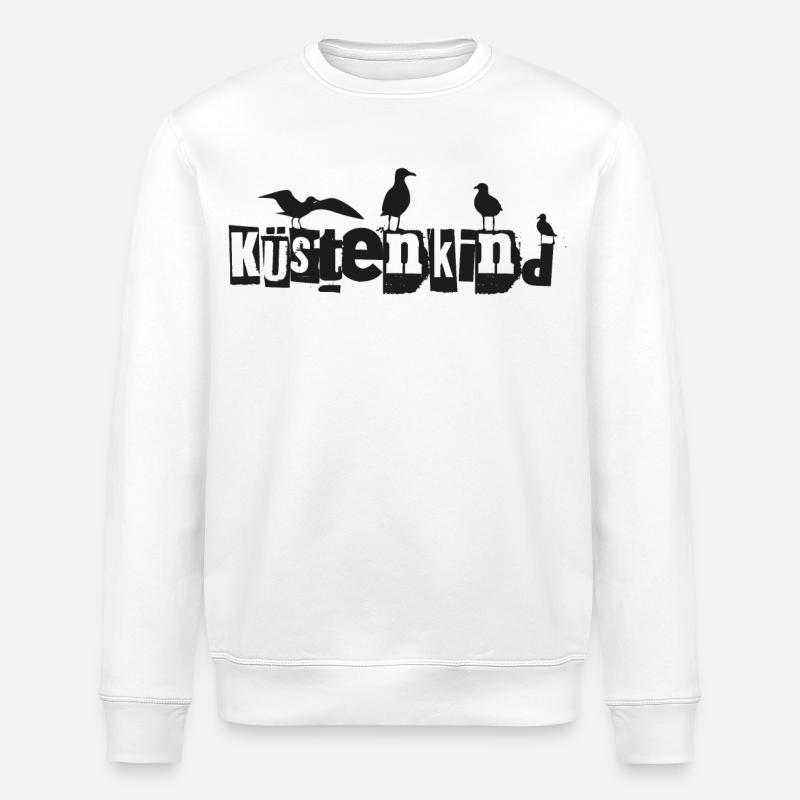 Küstenkind mit Möwen - Stanley/Stella Unisex Bio-Sweatshirt ROLLER - Weiß