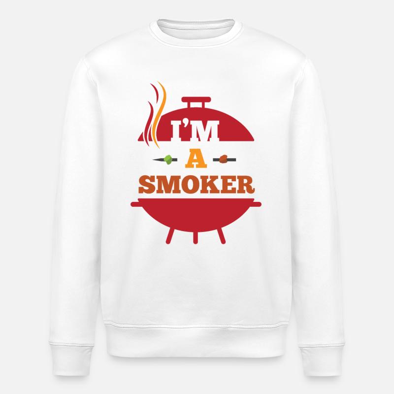 I am a smoker | BBQ - Stanley/Stella Unisex Bio-Sweatshirt ROLLER - Weiß