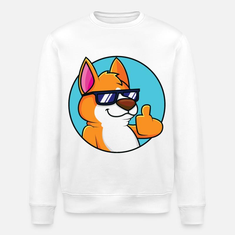 Cooler Fuchs - Daumen hoch - Stanley/Stella Unisex Bio-Sweatshirt ROLLER - Weiß