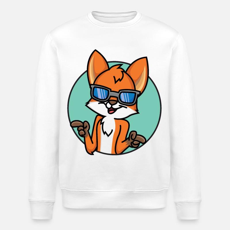 Funny Fox - Stanley/Stella ROLLER Unisex Organic Sweatshirt - white