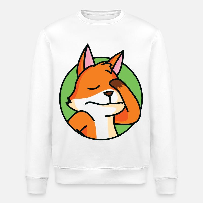 Facepalm Fox - Stanley/Stella ROLLER Unisex Organic Sweatshirt - white