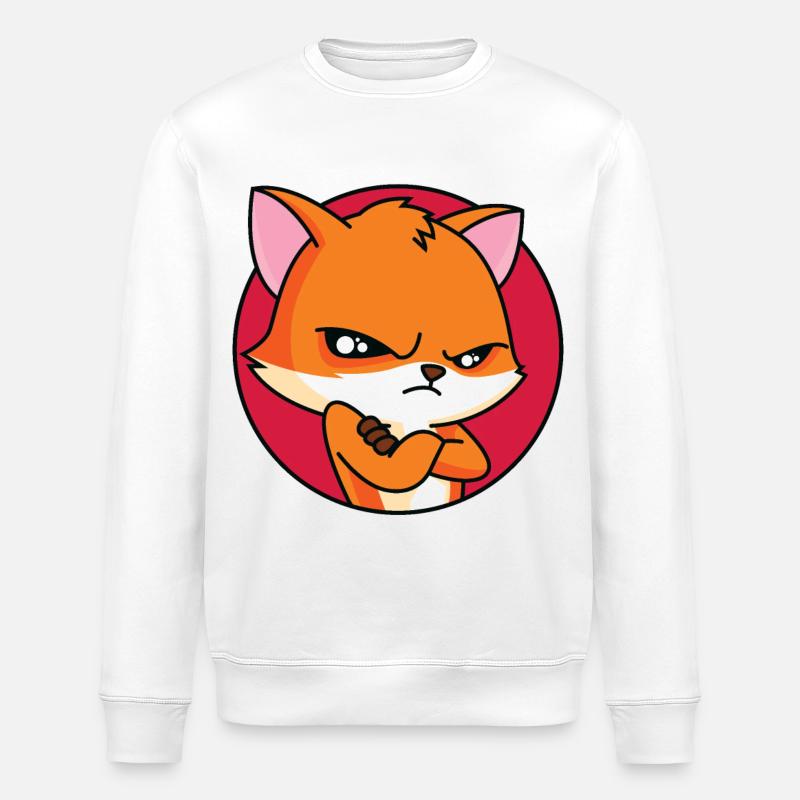 Red Fox - In Mood - Stanley/Stella ROLLER Unisex Organic Sweatshirt - white