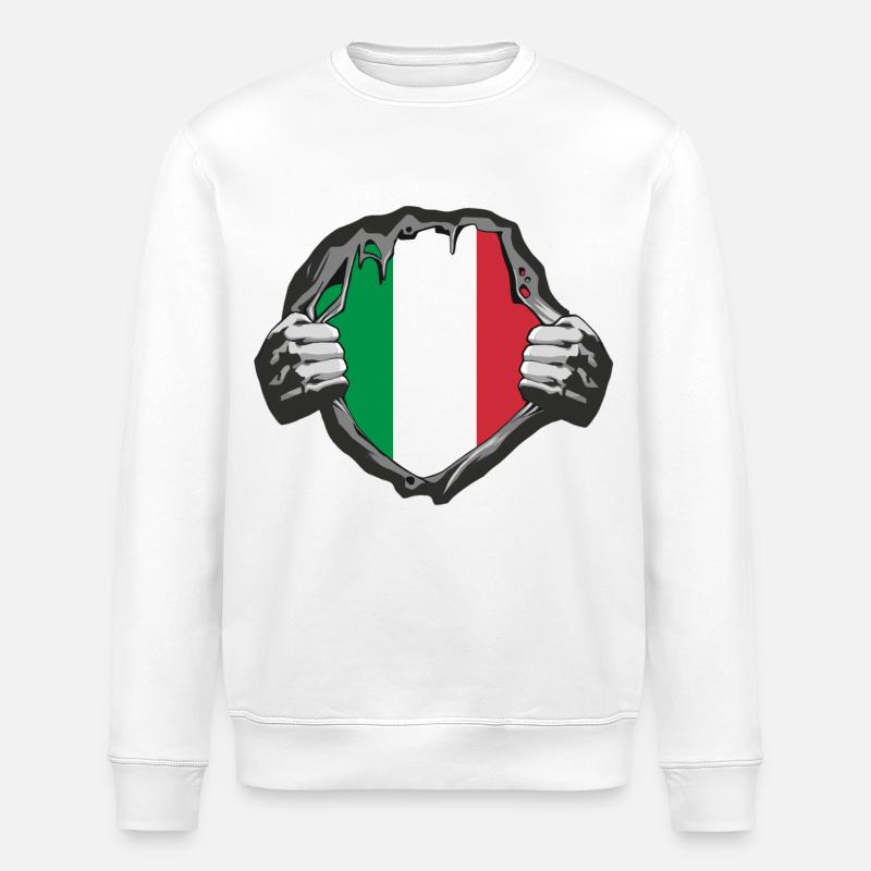 Italien Brust Design - Stanley/Stella Unisex Bio-Sweatshirt ROLLER - Weiß